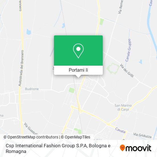 Mappa Csp International Fashion Group S.P.A