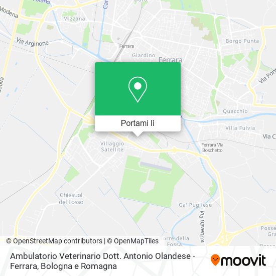 Mappa Ambulatorio Veterinario Dott. Antonio Olandese - Ferrara