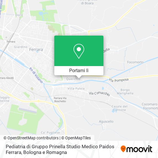 Mappa Pediatria di Gruppo Prinella Studio Medico Paidos Ferrara