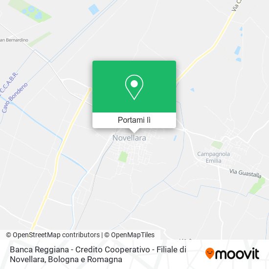 Mappa Banca Reggiana - Credito Cooperativo - Filiale di Novellara