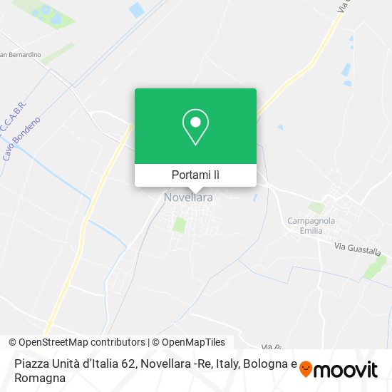 Mappa Piazza Unità d'Italia 62, Novellara -Re, Italy