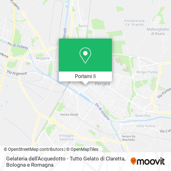 Mappa Gelateria dell'Acquedotto - Tutto Gelato di Claretta
