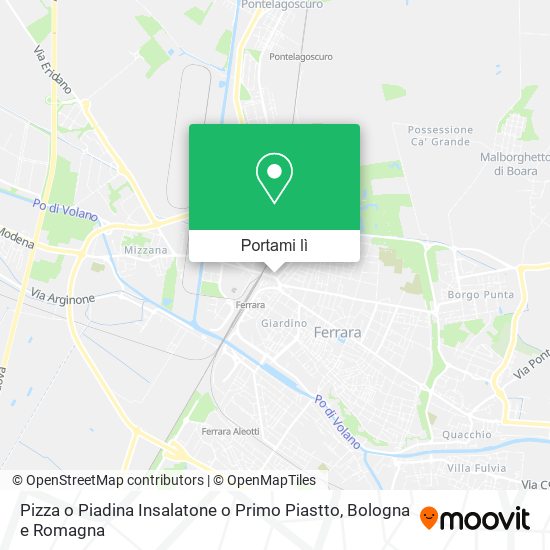 Mappa Pizza o Piadina Insalatone o Primo Piastto