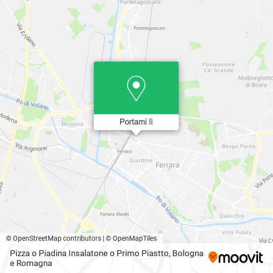 Mappa Pizza o Piadina Insalatone o Primo Piastto