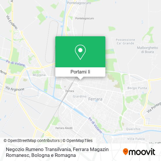 Mappa Negozio Rumeno Transilvania, Ferrara Magazin Romanesc