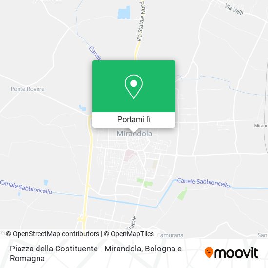 Mappa Piazza della Costituente - Mirandola