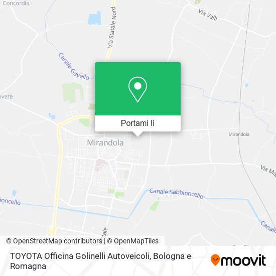 Mappa TOYOTA Officina Golinelli Autoveicoli