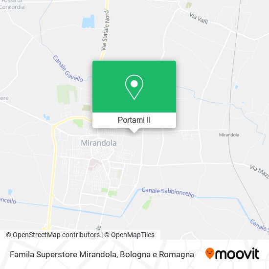 Mappa Famila Superstore Mirandola