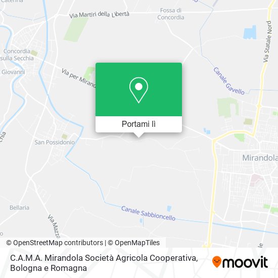 Mappa C.A.M.A. Mirandola Società Agricola Cooperativa
