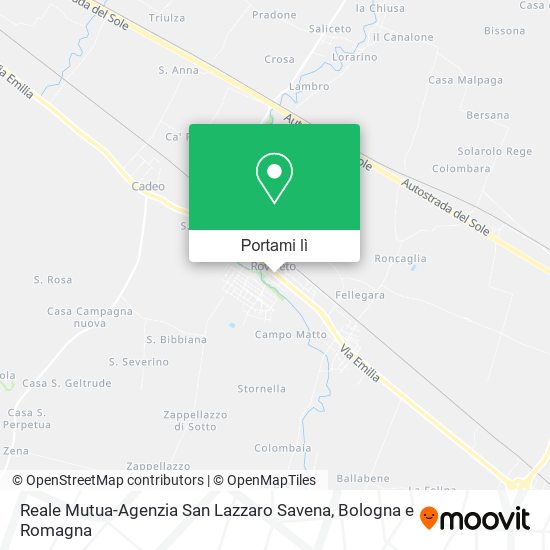 Mappa Reale Mutua-Agenzia San Lazzaro Savena