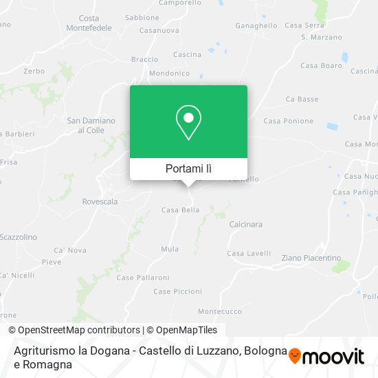 Mappa Agriturismo la Dogana - Castello di Luzzano