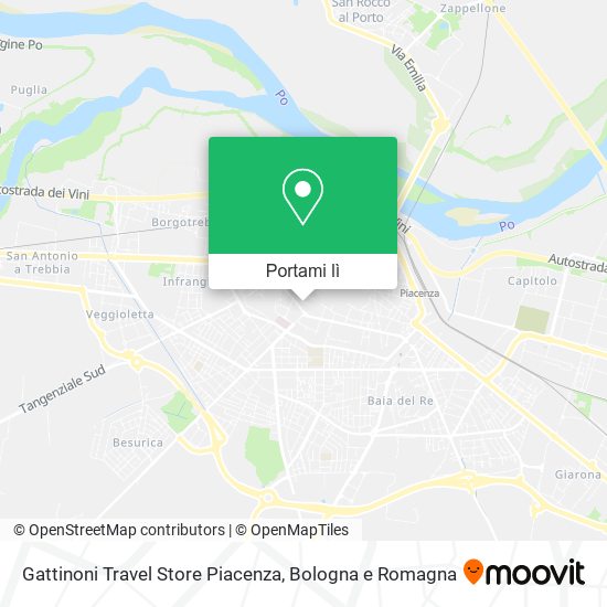 Mappa Gattinoni Travel Store Piacenza