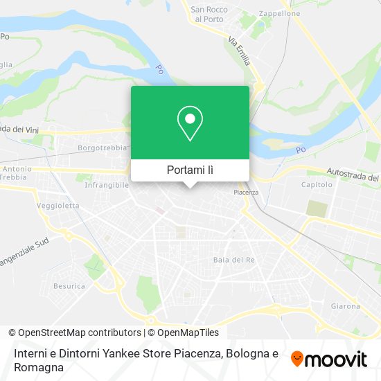 Mappa Interni e Dintorni Yankee Store Piacenza