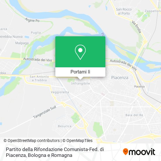 Mappa Partito della Rifondazione Comunista-Fed. di Piacenza