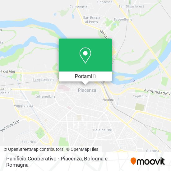Mappa Panificio Cooperativo - Piacenza