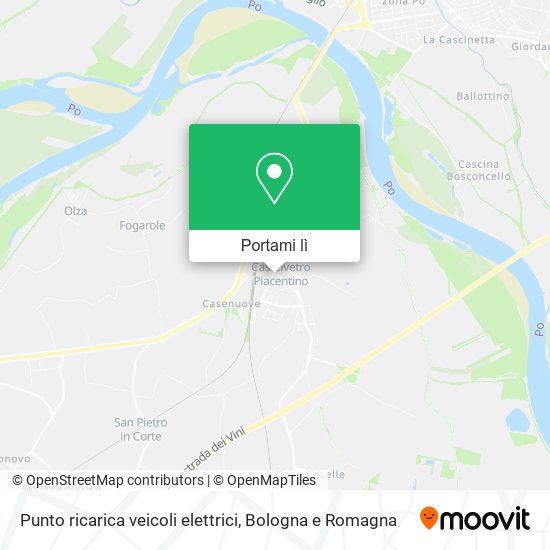 Mappa Punto ricarica veicoli elettrici