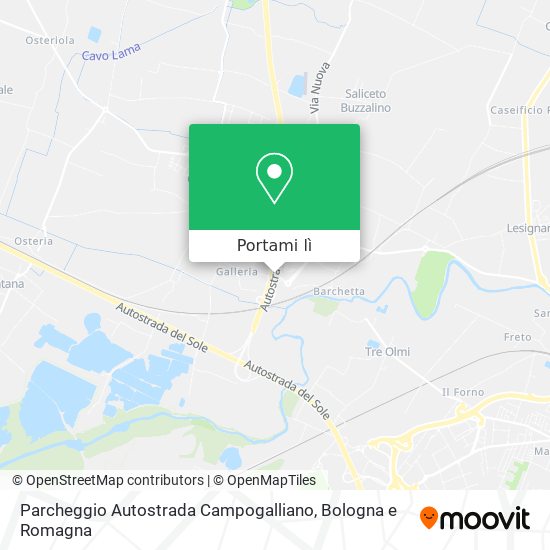 Mappa Parcheggio Autostrada Campogalliano