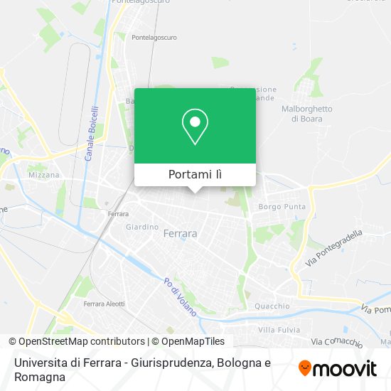 Mappa Universita di Ferrara - Giurisprudenza