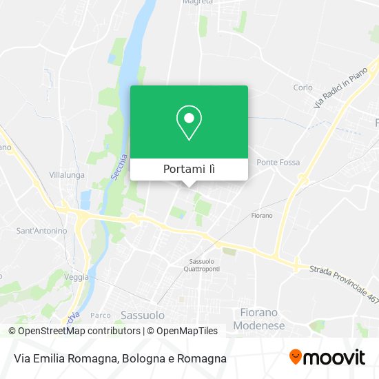 Mappa Via Emilia Romagna