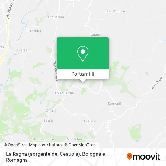 Mappa La Ragna (sorgente del Cesuola)