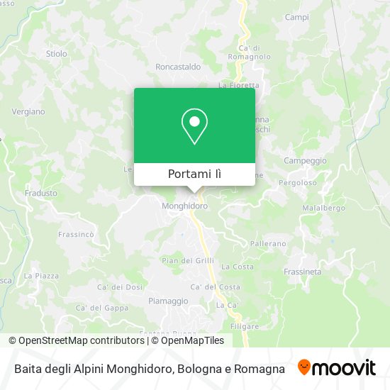 Mappa Baita degli Alpini Monghidoro