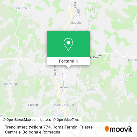 Mappa Treno IntercityNight 774, Roma Termini-Trieste Centrale