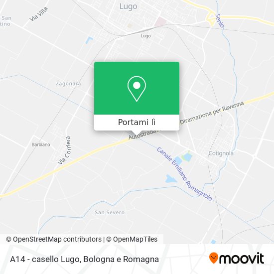 Mappa A14 - casello Lugo