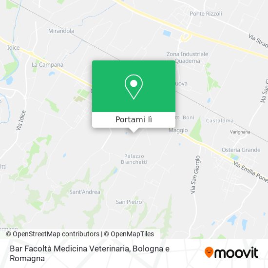 Mappa Bar Facoltà Medicina Veterinaria