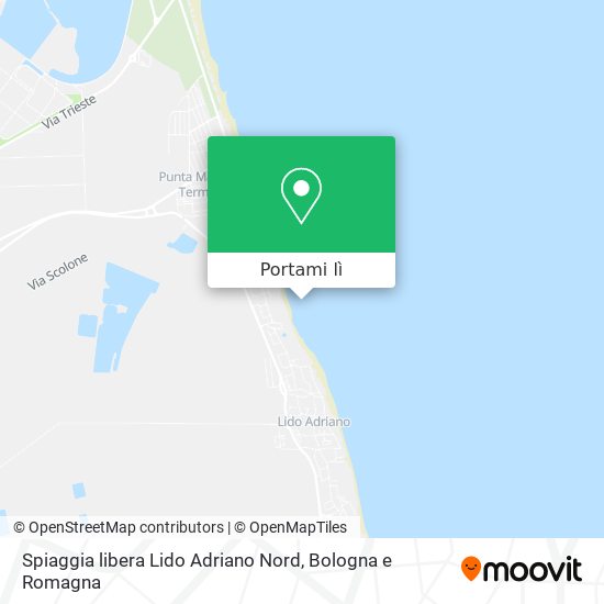 Mappa Spiaggia libera Lido Adriano Nord
