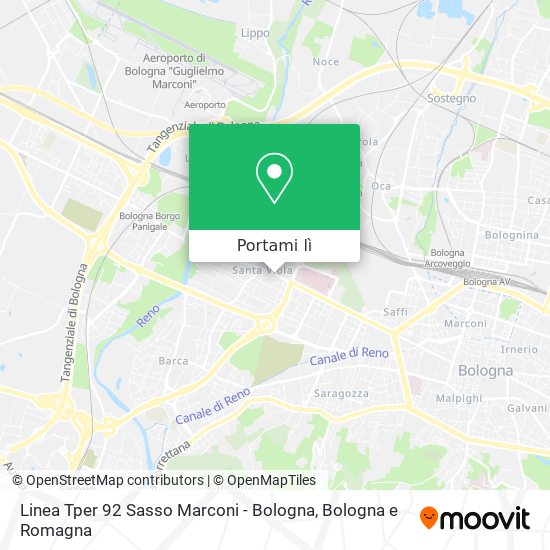 Mappa Linea Tper 92 Sasso Marconi - Bologna