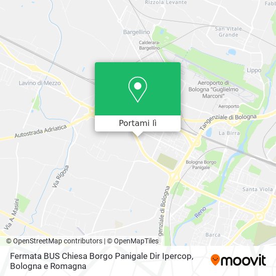 Mappa Fermata BUS Chiesa Borgo Panigale Dir Ipercop