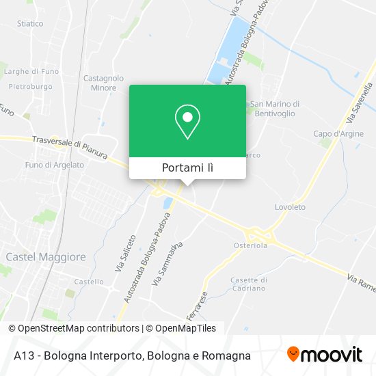 Mappa A13 - Bologna Interporto