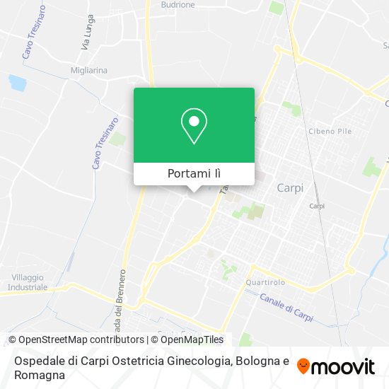 Mappa Ospedale di Carpi Ostetricia Ginecologia
