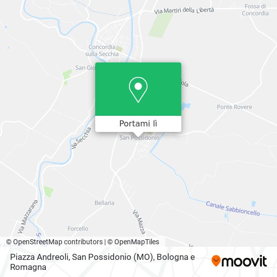 Mappa Piazza Andreoli, San Possidonio (MO)