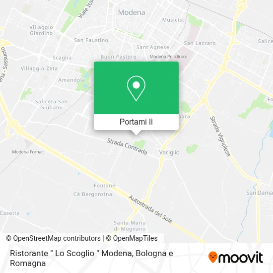 Mappa Ristorante " Lo Scoglio " Modena