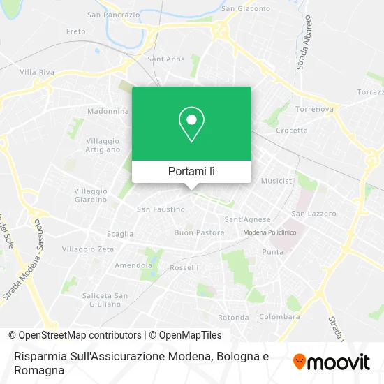 Mappa Risparmia Sull'Assicurazione Modena
