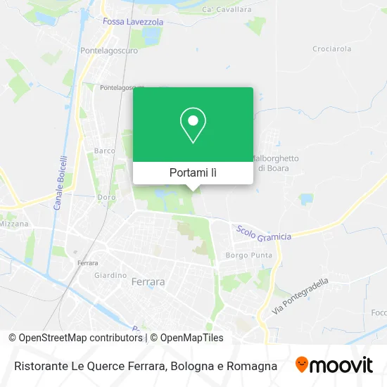 Mappa Ristorante Le Querce Ferrara