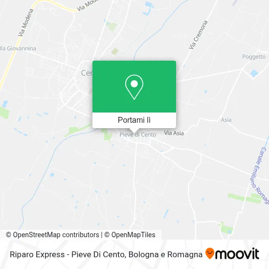Mappa Riparo Express - Pieve Di Cento