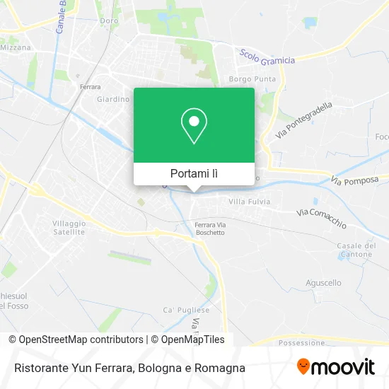 Mappa Ristorante Yun Ferrara