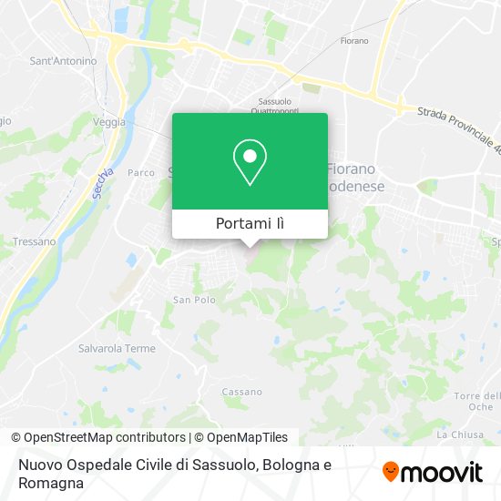 Mappa Nuovo Ospedale Civile di Sassuolo
