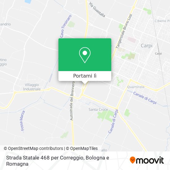 Mappa Strada Statale 468 per Correggio