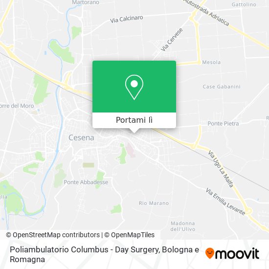Mappa Poliambulatorio Columbus - Day Surgery