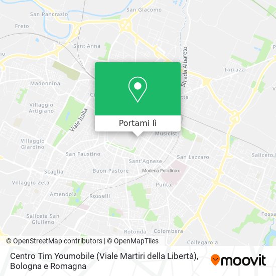 Mappa Centro Tim Youmobile (Viale Martiri della Libertà)