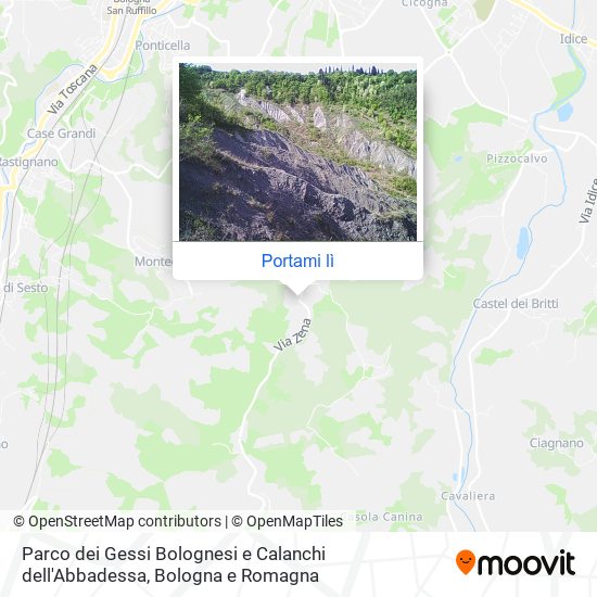 Mappa Parco dei Gessi Bolognesi e Calanchi dell'Abbadessa