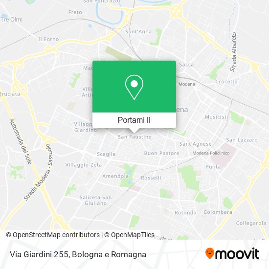 Mappa Via Giardini  255