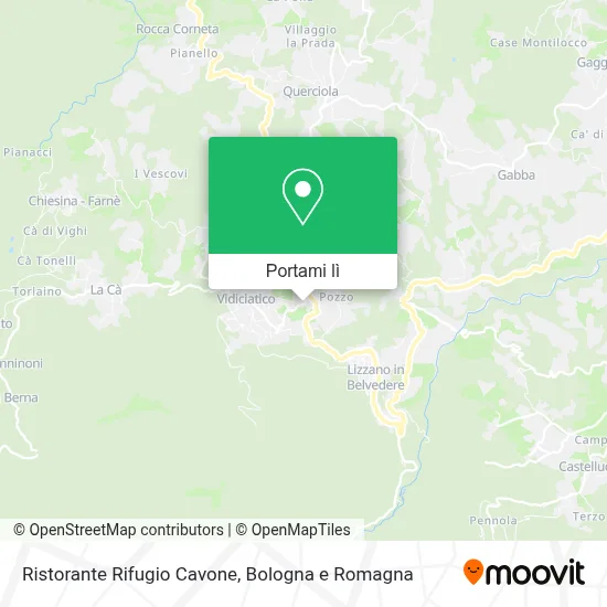 Mappa Ristorante Rifugio Cavone