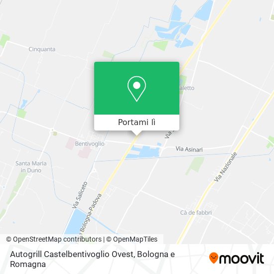 Mappa Autogrill Castelbentivoglio Ovest