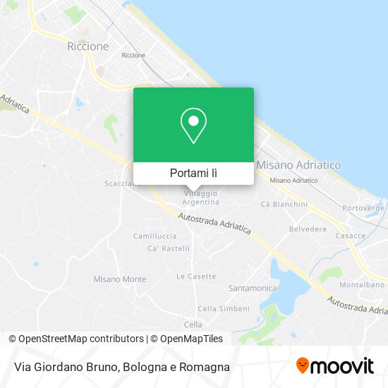 Mappa Via Giordano Bruno