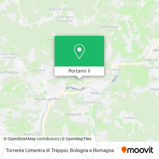 Mappa Torrente Limentra di Treppio