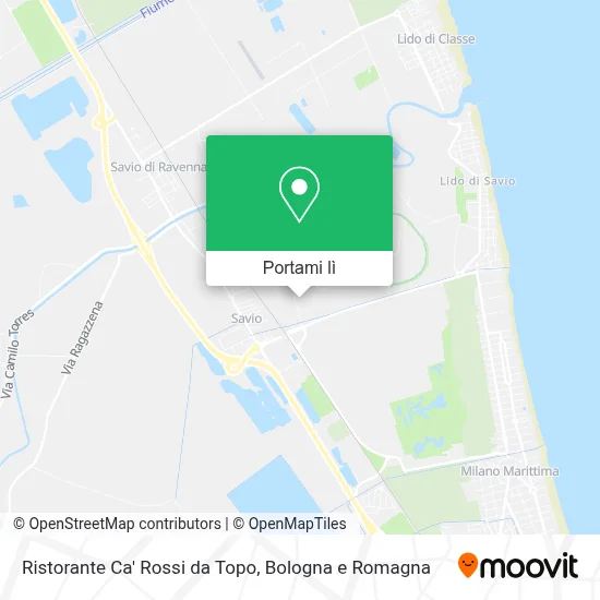 Mappa Ristorante Ca' Rossi da Topo